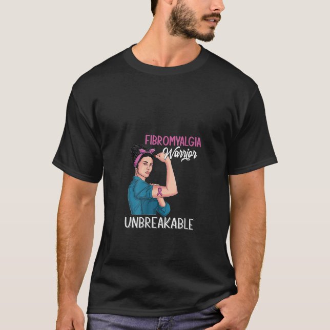 T-shirt Fibromyalgie Warrien Sensibilisation des femmes Gu (Devant)