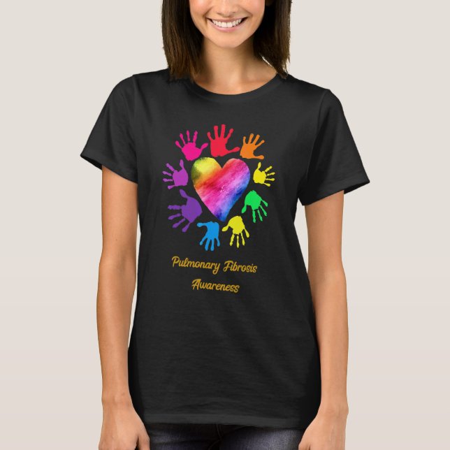 T-shirt Fibrose pulmonaire Mains de sensibilisation Fibro  (Devant)