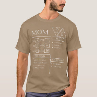 T-shirt Fiche de personnage Mom Stats White retro boy