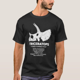 T-shirt Fiche de renseignements sur les Tricératops Fossil