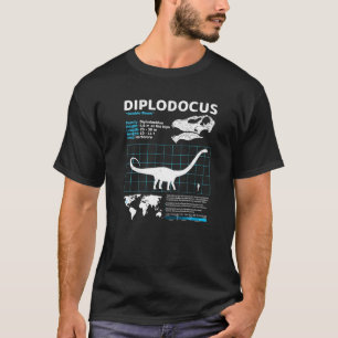 T-shirt Fiche d'information Diplodocus Dinosaur Faits