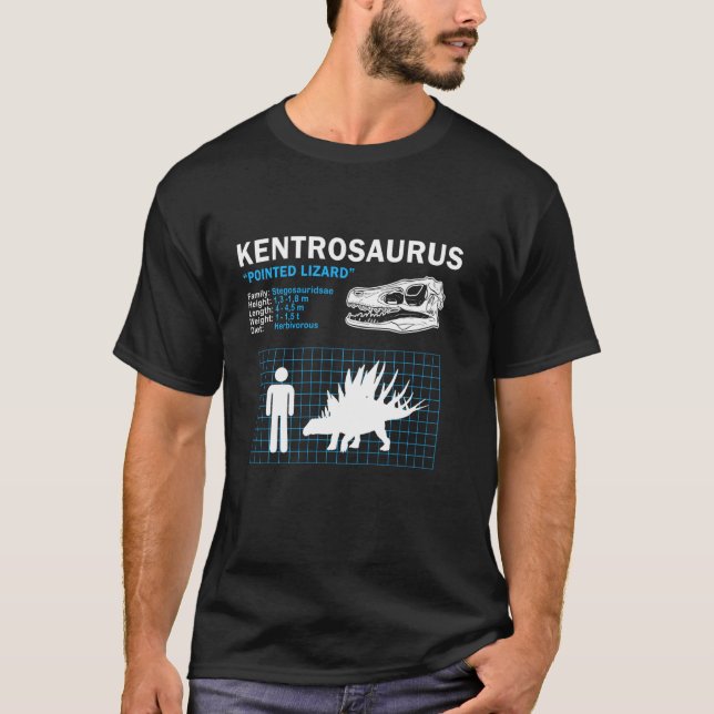 T-shirt Fiche d'information sur Kentrosaurus, faits sur le (Devant)