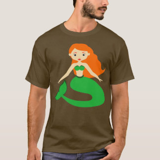 T-shirt Fichier vectoriel Mermaid vert
