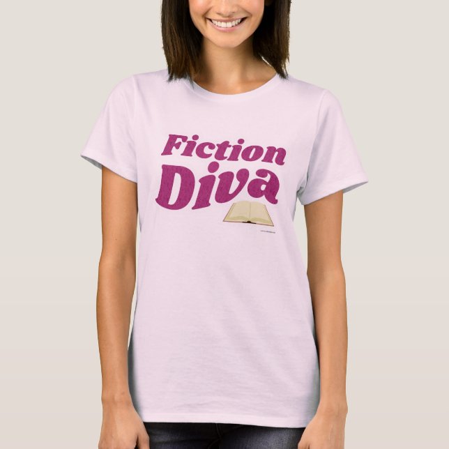 T-shirt Fiction Diva Sassy Auteur Design Slogan (Devant)