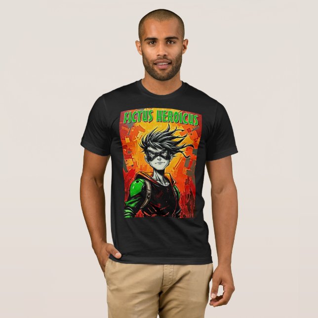 T-shirt Fictus Heroicus : Rétro Urban Superhero Tee (Devant entier)