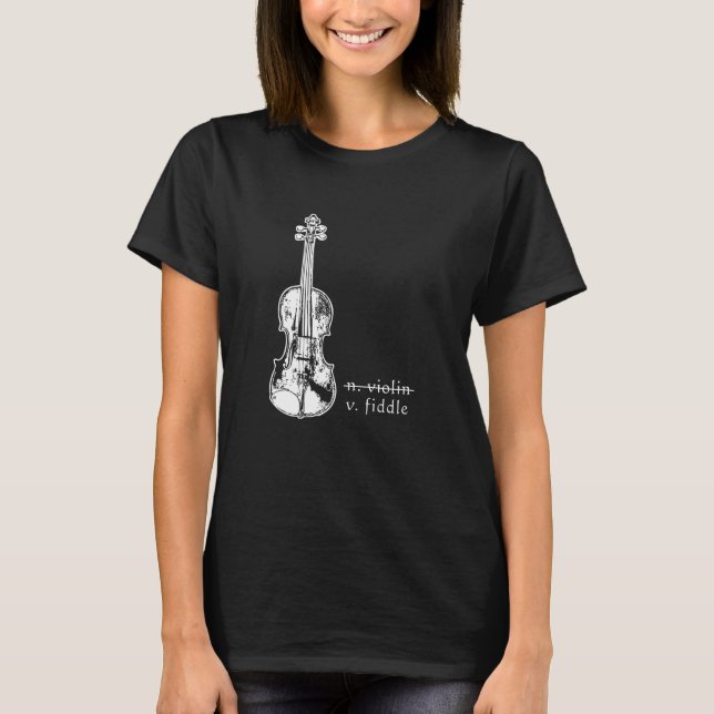 T-shirt Fiddle Not Violin Bluegrass Country Music Don (Devant)