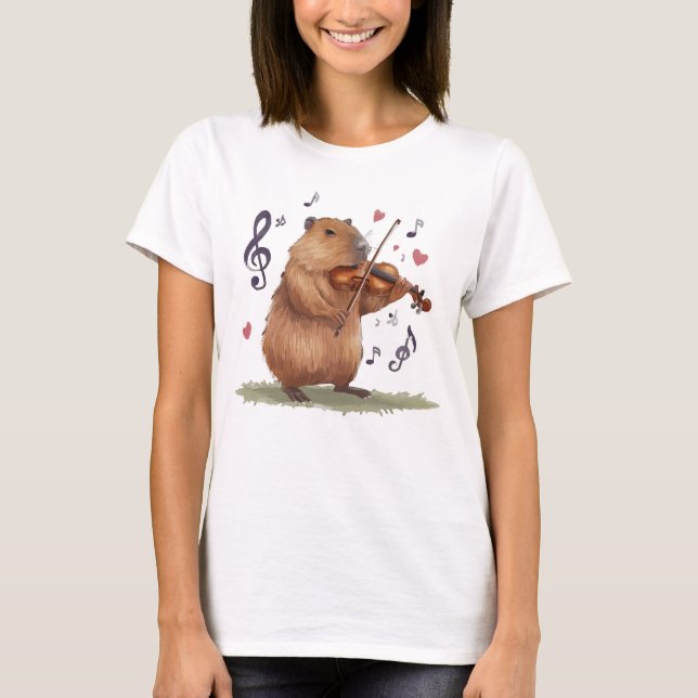 T-shirt fiddler capybara (Devant)