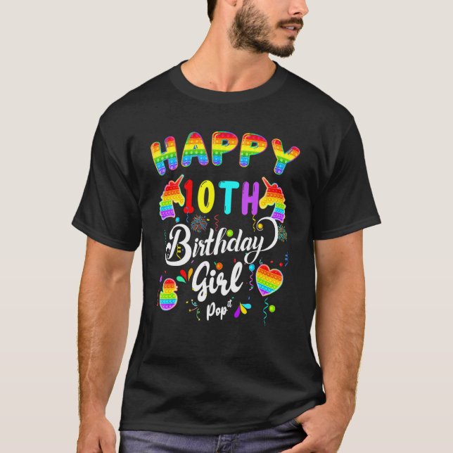 T-shirt Fidget Pop It Anniversaire Joyeux 10e anniversaire (Devant)