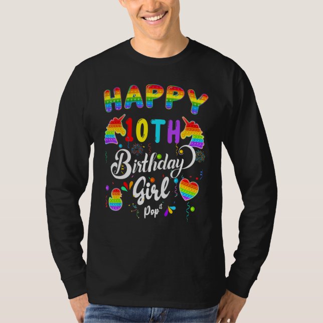 T-shirt Fidget Pop It Anniversaire Joyeux 10e anniversaire (Devant)