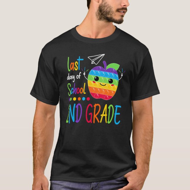 T-shirt Fidget Pop It Pour Dernier Jour De 2e Année Dernie (Devant)