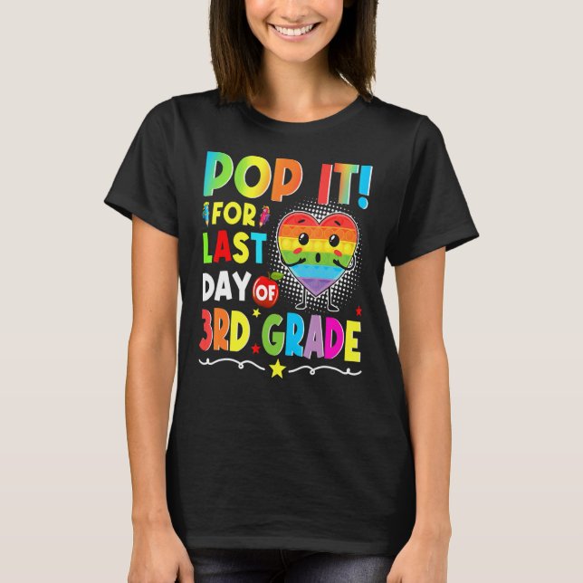 T-shirt Fidget Pop It Pour Dernier Jour De 3E Année Goodby (Devant)