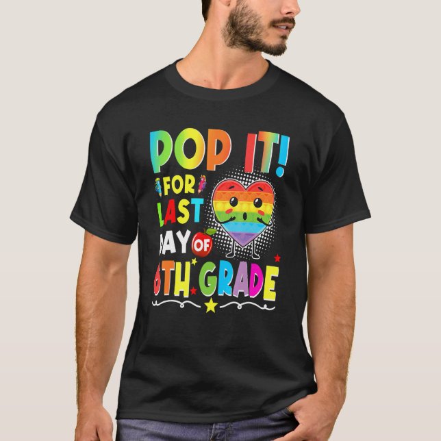 T-shirt Fidget Pop It Pour Dernier Jour De 6e Année Goodby (Devant)