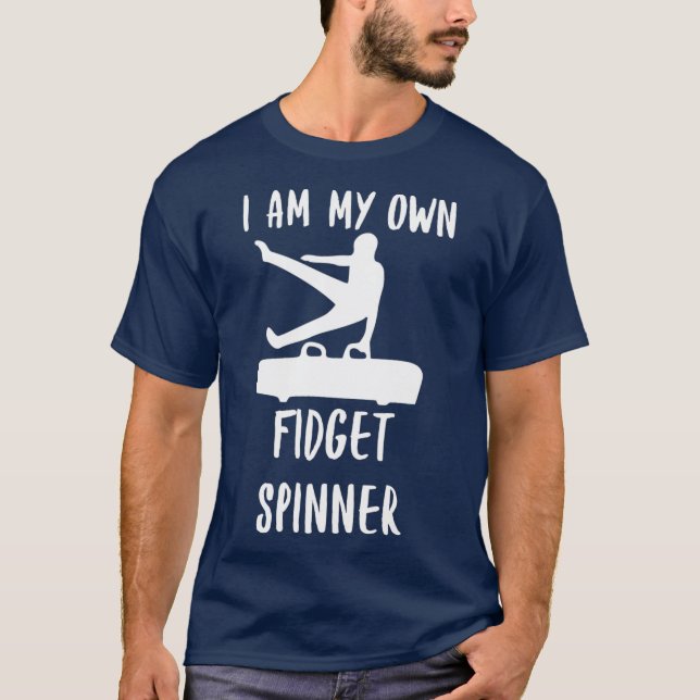 T-shirt Fidget Spinner Pommel Horse Homme Gymnaste (Devant)