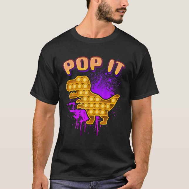 T-shirt Fidget Toy Pop It Dinosaur Pour Enfants (Devant)