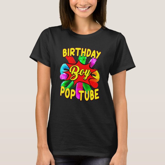 T-shirt Fidget Toy Pop Tube Birrthday Boy (Devant)