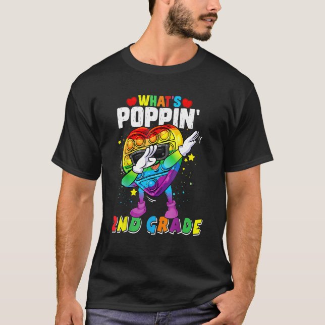 T-shirt Fidget Toy What's Poppin' 2nd Grade 100th day of s (Devant)
