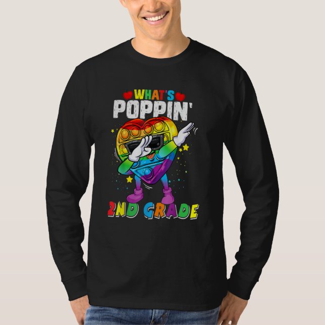 T-shirt Fidget Toy What's Poppin' 2nd Grade 100th Day Of S (Devant)