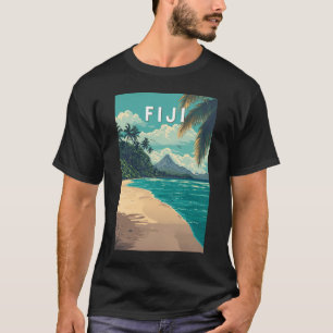 T-shirt Fidji Illustration Voyage Art Vintage