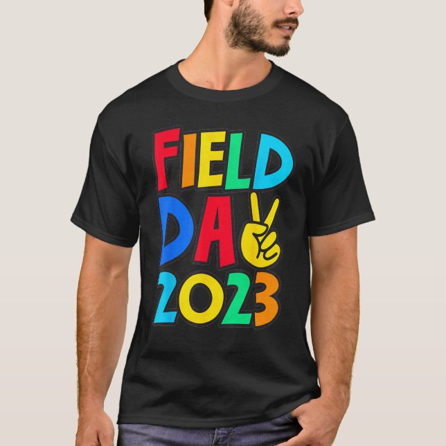 T-shirt Field Day 2023 Peace Sign School Trip Teacher Stud (Devant)