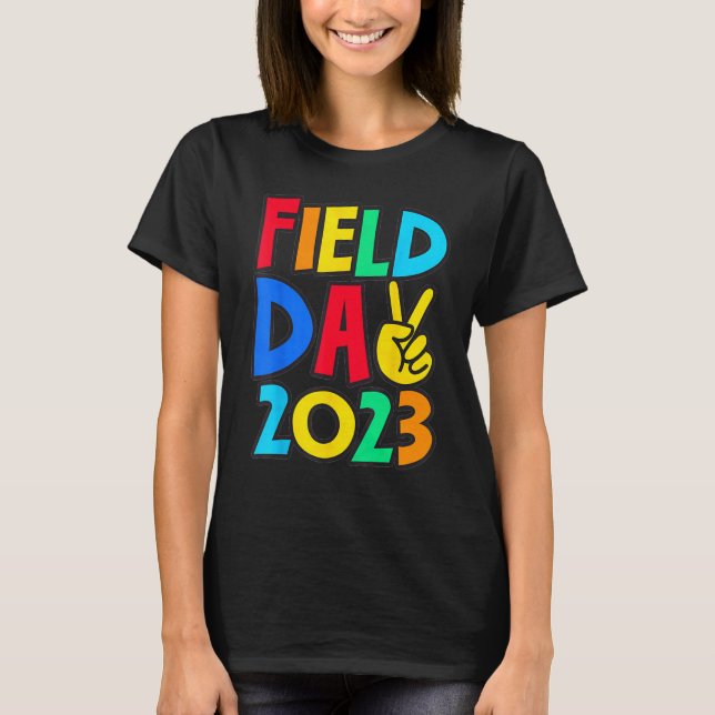 T-shirt Field Day 2023 Peace Sign School Trip Teacher Stud (Devant)