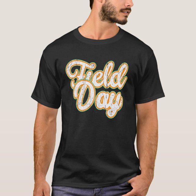 T-shirt Field Day Retro Orange Field Day Games Adultes Tea (Devant)