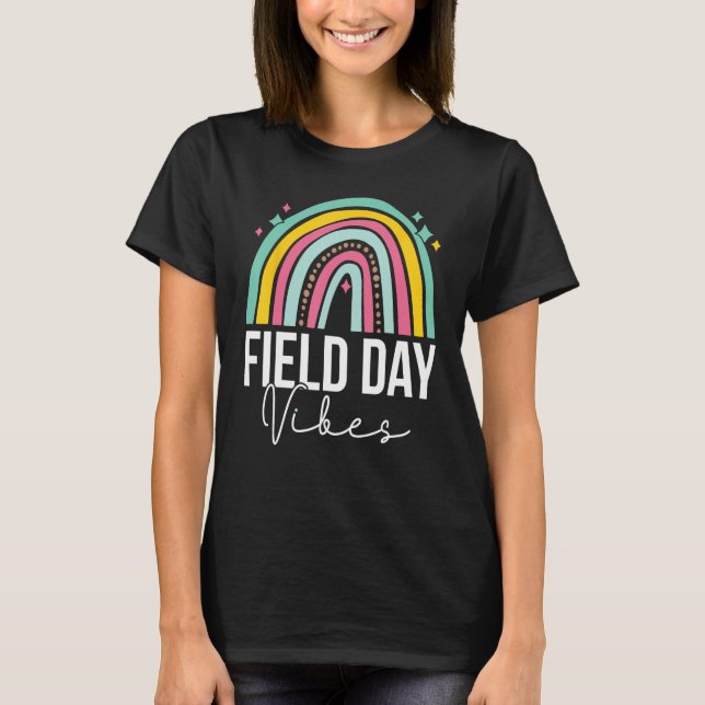 T-shirt Field Day Vibes Arc-en-ciel pour enseignants enfan (Devant)