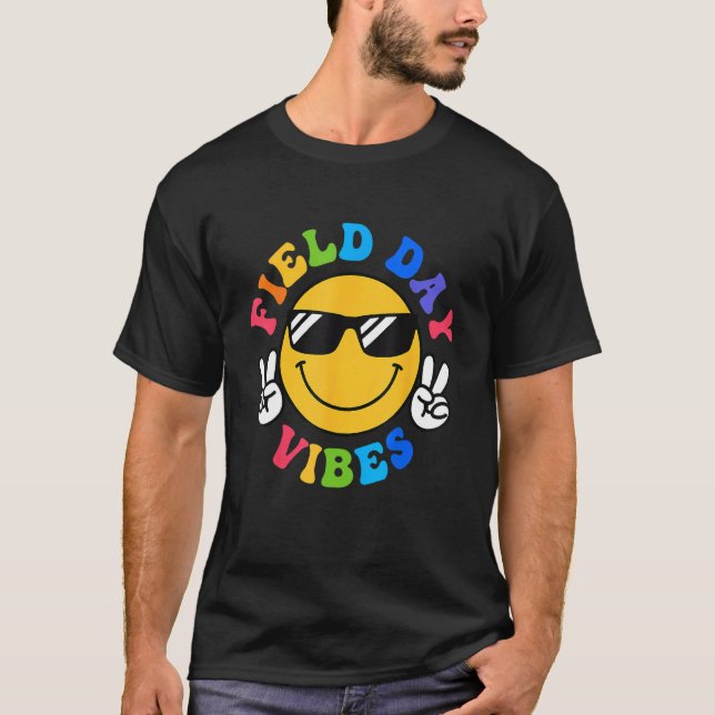 T-shirt Field Day Vibes  For Teacher Kids Happy Field Day  (Devant)