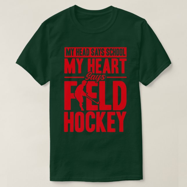 T-shirt Field Hockey My Heart Dit Field Hockey Premium (Design devant)