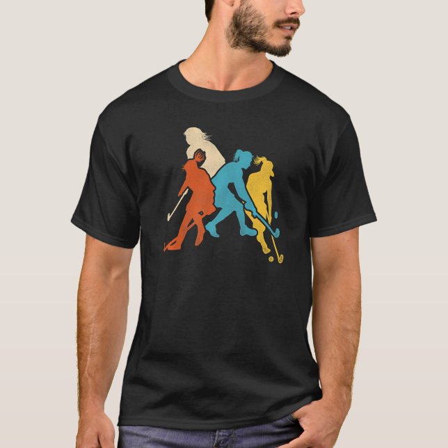 T-shirt Field Hockey Retro Vintage (Devant)