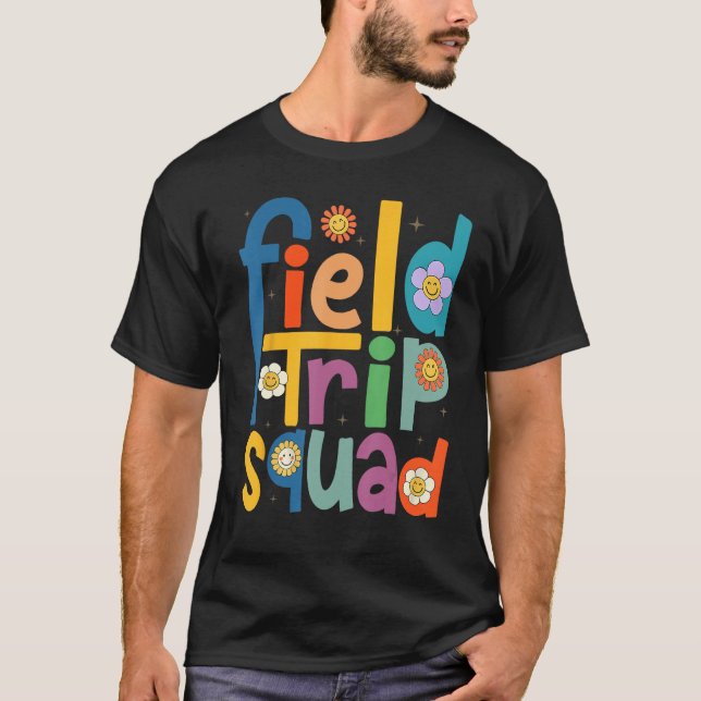 T-shirt Field Trip Squad Groovy Retro Field Day 2023 Teach (Devant)