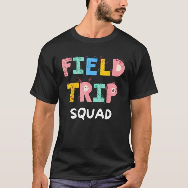 T-shirt Field Trip Squad School Kindergarten Zoo Crew Matc (Devant)