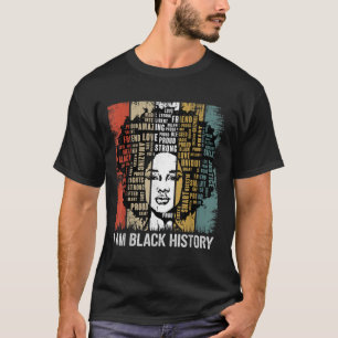 T-shirt Fier Africain Américain Femme Afro Je Suis Noir Hi
