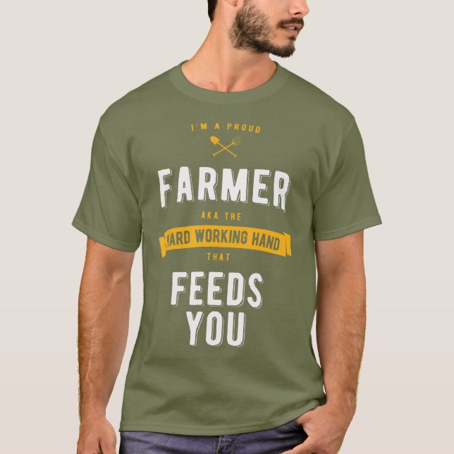 T-shirt Fier Agriculteur Ranch Travail Agriculture Et Agri (Devant)