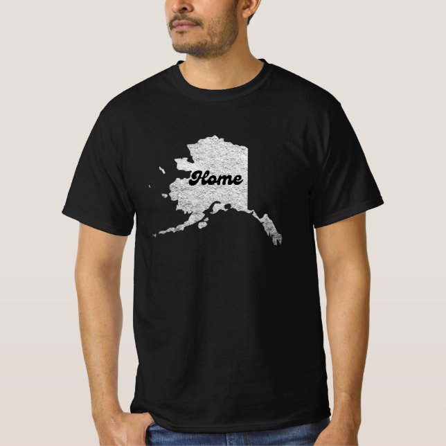 T-shirt fier Alask State Home Map Outline Rocky Map AK (Devant)