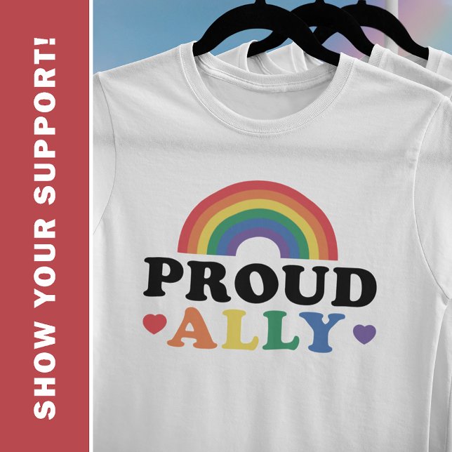 T-shirt Fier Ally Gay Rights Supporter, Unisex White (Créateur téléchargé)