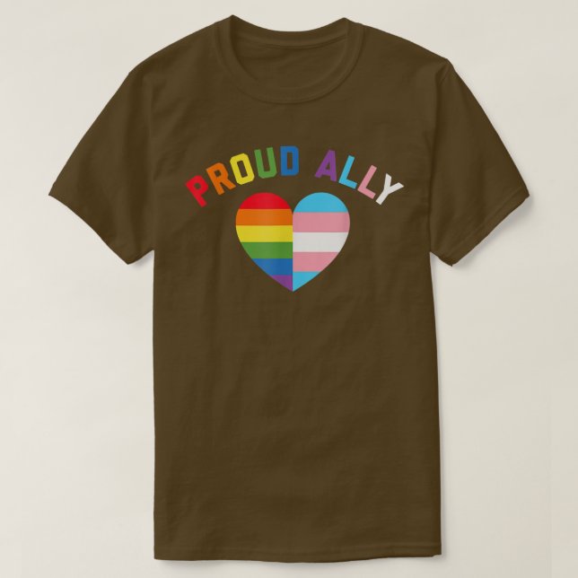T-shirt Fier Ally LGBT Rainbow Heart Mois Gay pride  (Design devant)