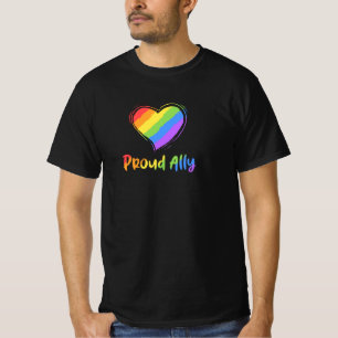 T-shirt Fier Ally LGBT Rainbow Heart Mois Gay pride