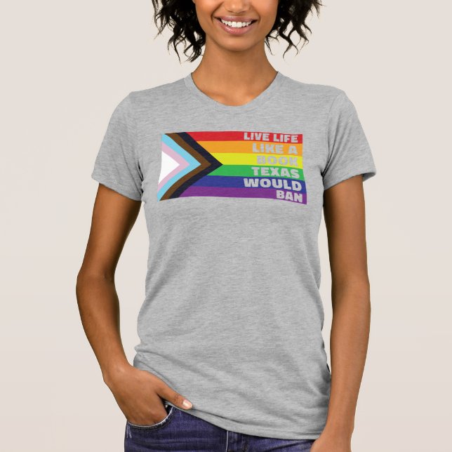 T-shirt Fier Ally LGBTQ Gay Lesbian Trans Live Comme Livre (Devant)