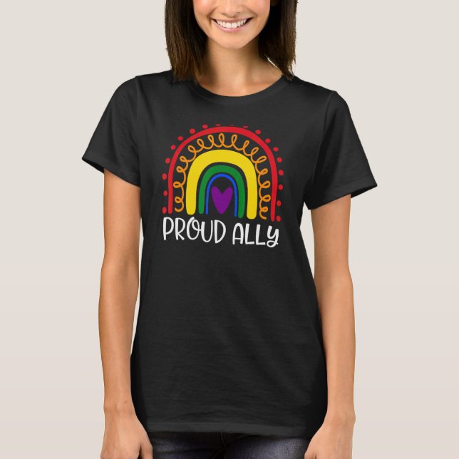 T-shirt Fier Ally Rainbow Lesbians Transgenre Lgbt P (Devant)