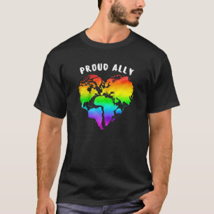 T-shirt Fier Ally World LGBT Rainbow Flag Mois Gay pride