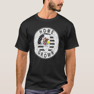 T-shirt Fier America State Flag US Home Gros Illinois