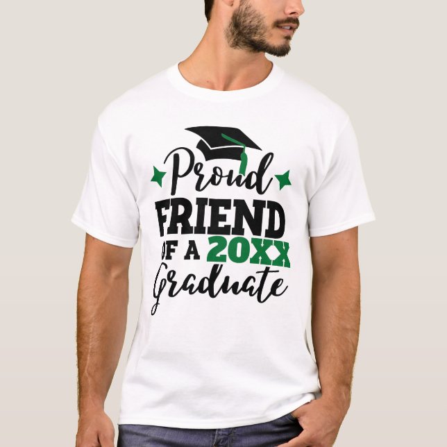 T-shirt Fier ami d'un 2022 diplômé noir vert goût (Devant)