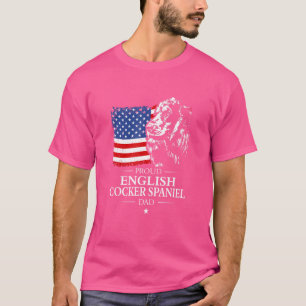 T-shirt Fier Anglais Cocker Espagnol Papa Américain Drapea