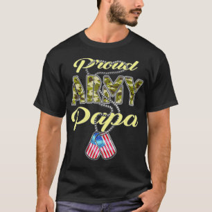 T-shirt Fier Army Papa US Drapeau Camo Chien Tags Pride