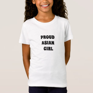 T-Shirt Fier Asiatique Fille noire mignonne typographie mo