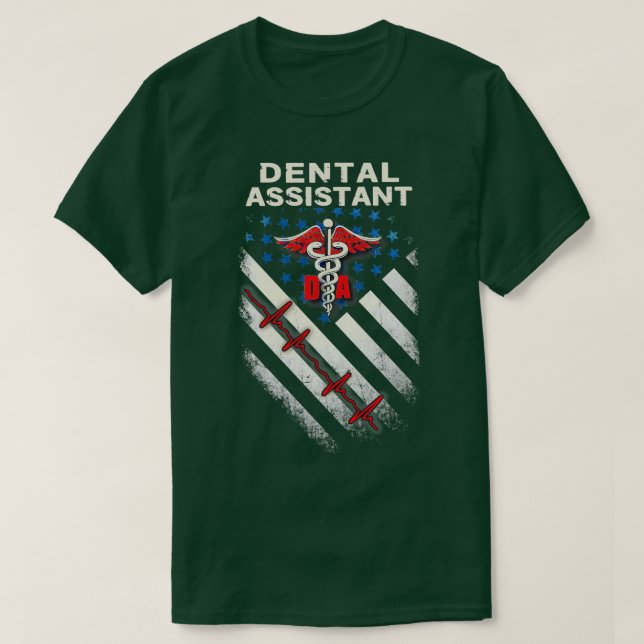T-shirt Fier assistant dentaire américain (Design devant)