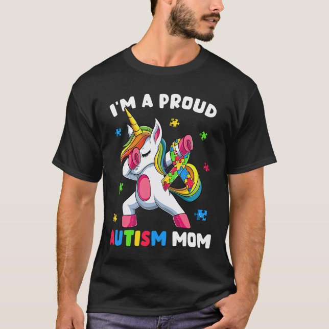 T-shirt Fier Autisme Maman Danse Dab (Devant)
