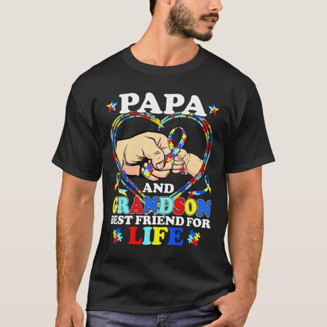 T-shirt Fier Autisme Papa Famille Correspondance Amour Sou (Devant)