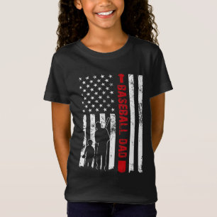 T-Shirt Fier Baseball Papa American Flag Sports