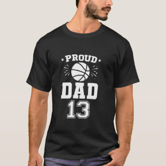 T-shirt Fier Basketball Papa Numéro 13 Joueur de basket L